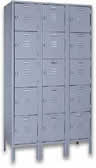 Five Tier Standard Steel Locker 3-Wide 12" W x 15" D x 12" H
