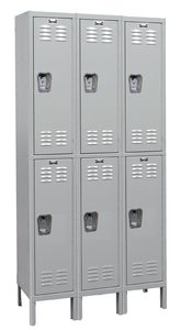 Double Tier Standard Steel Locker 3-Wide 12" W x 15" D x 36" H