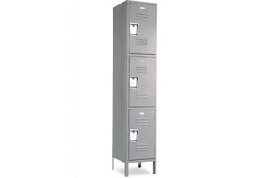 Triple Tier Standard Steel Locker 1-Wide 12" W x 15" D x 24" H