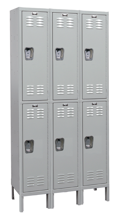 Double Tier Standard Steel Locker 3-Wide 12